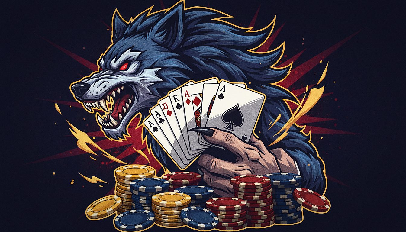 hand of poker cards fanned out with chips