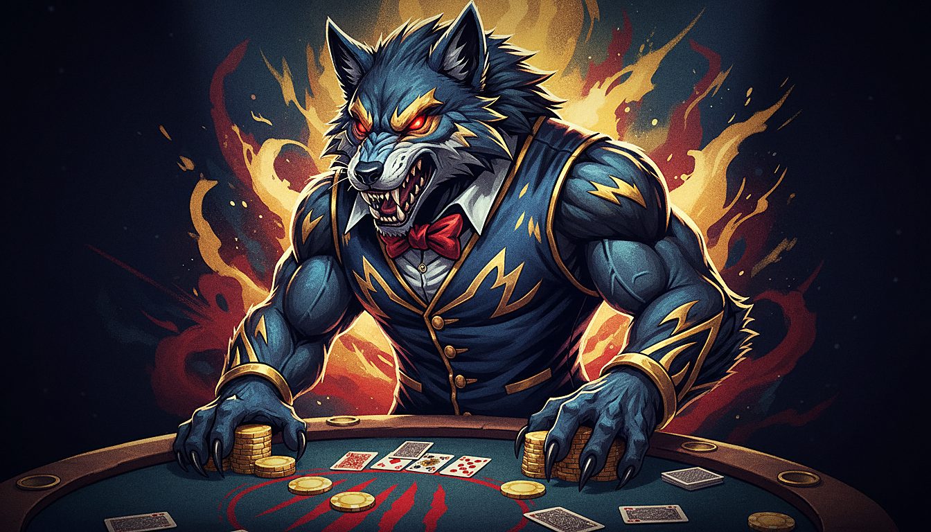 live dealer at a card table under studio lighting